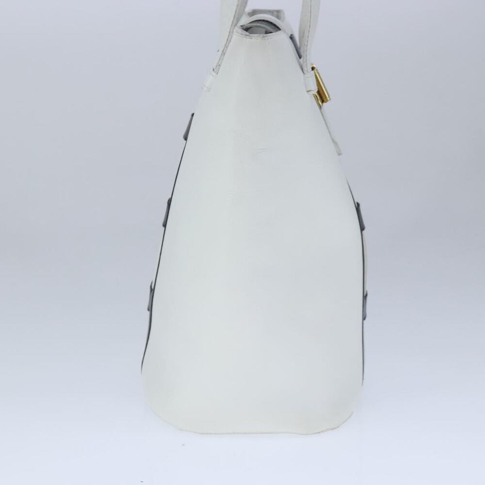 CELINE Ribbon Tote Bag Leather White Black - Picture 4 of 12